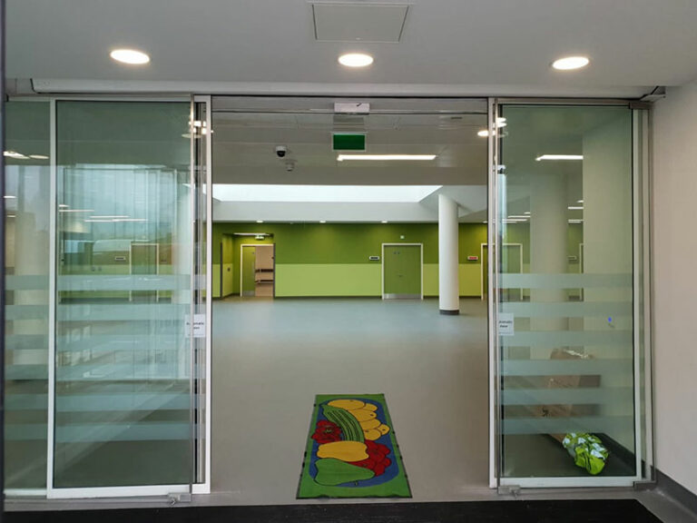 Lumina sliding door at a hospital entrance